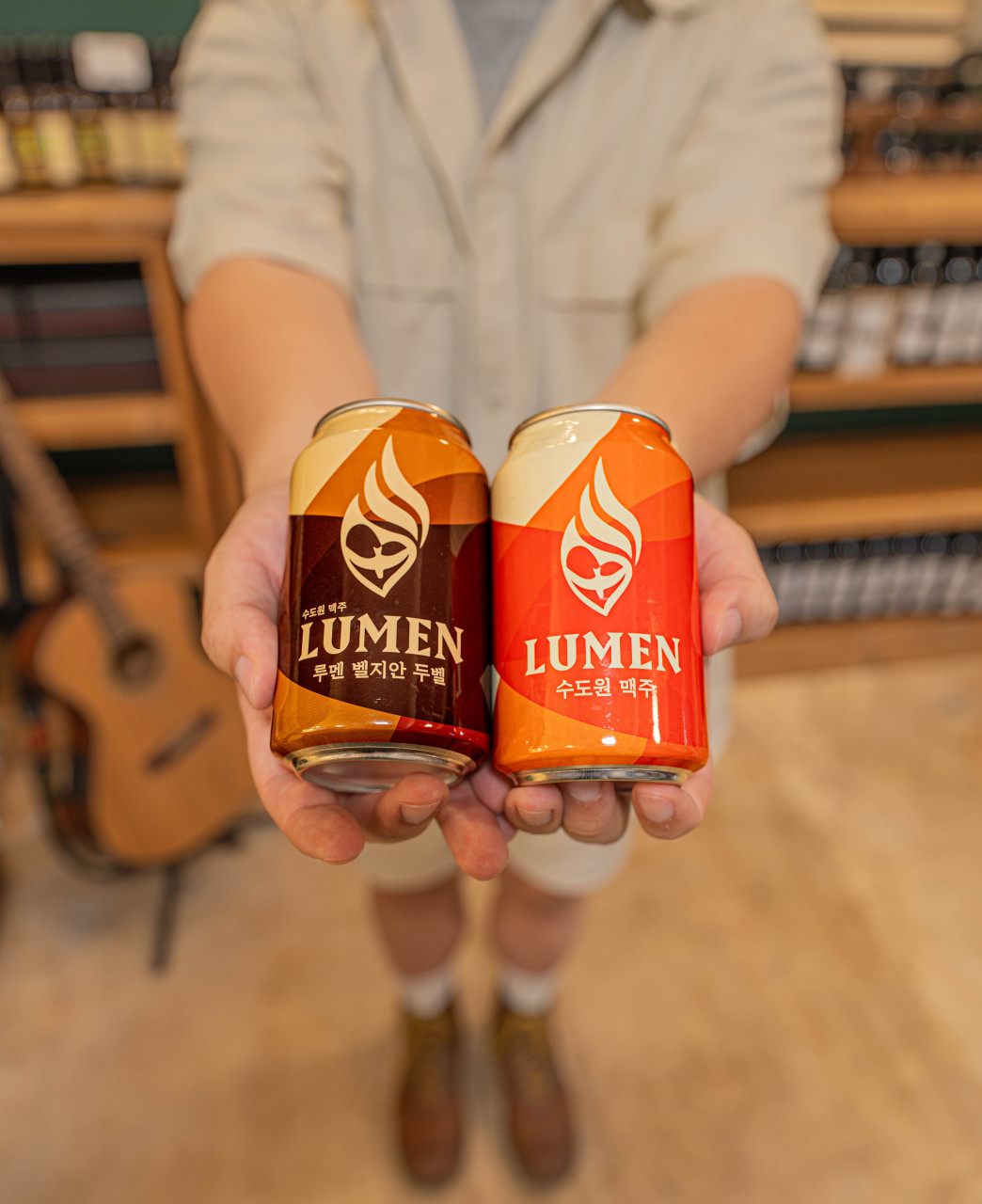 Lumen craft beer cans from the monastery brewery